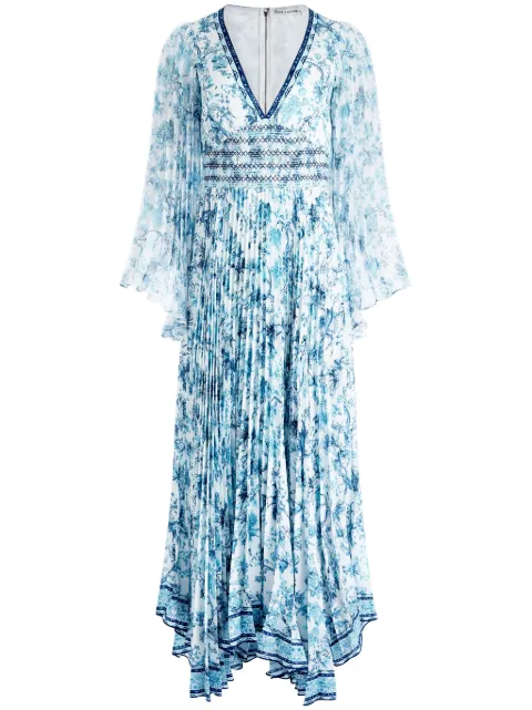 alice + olivia Sion Sunburst maxi dress Blue CC403P79508