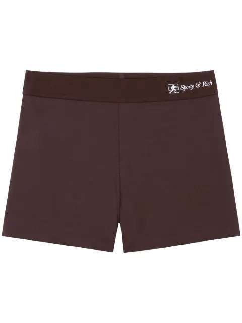 Sporty & Rich Runner Script shorts Brown SH044300138BR03