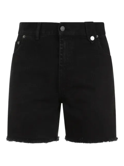 EGONlab. frayed-hem denim shorts Black SS24DN009C