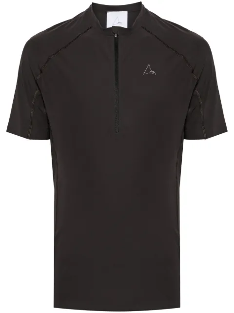 ROA logo-print zip-up T-shirt Black RBMW094FA66