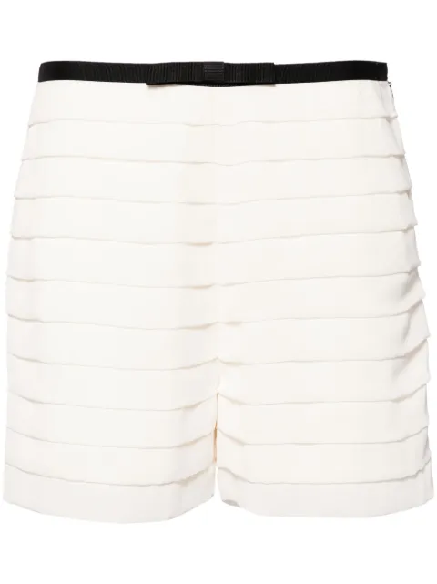 Edward Achour Paris bow-detail pleated shorts White 061006642