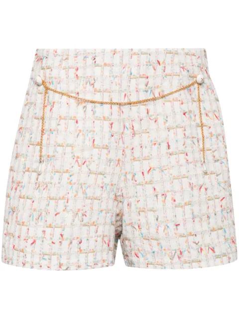 Edward Achour Paris chain-link detail tailored shorts White 061004605