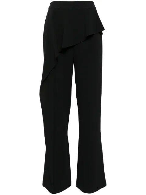Edward Achour Paris ruffled-detail flared trousers Black 060904648
