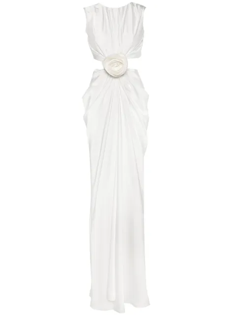 Ana Radu floral-appliqué maxi dress White 40778