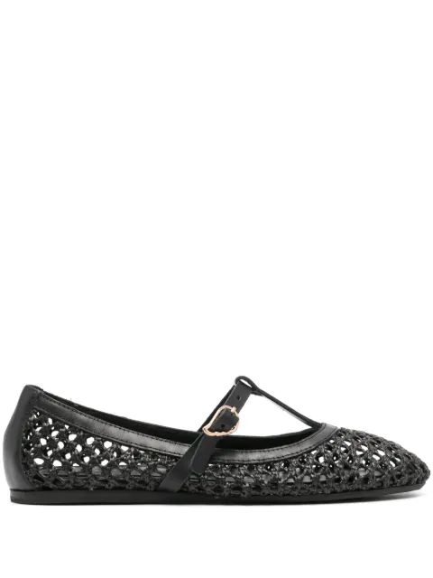 Ancient Greek Sandals Aerati raffia ballerinas Black AERATI