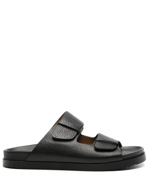Doucal's round-toe leather slides Black DU3297NECKPF704NN00