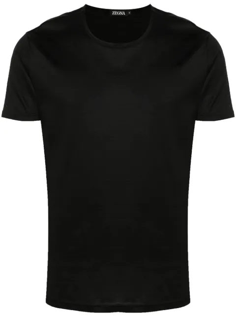 Zegna round-neck cotton T-shirt Black N2M20011