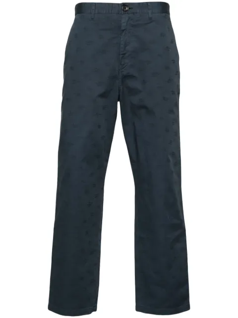 PS Paul Smith monogram-jacquard straight trousers Blue M2R453YM2204848