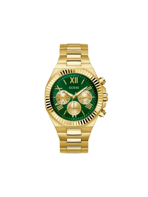 GUESS USA Equity stainless steel 44mm watch Green GW0703G2