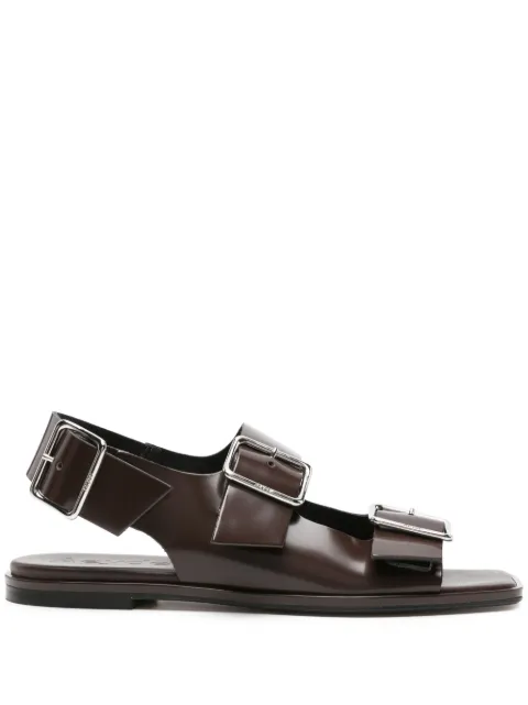 Aeyde buckle-straps leather sandals Brown A11FSBRNS08FL65