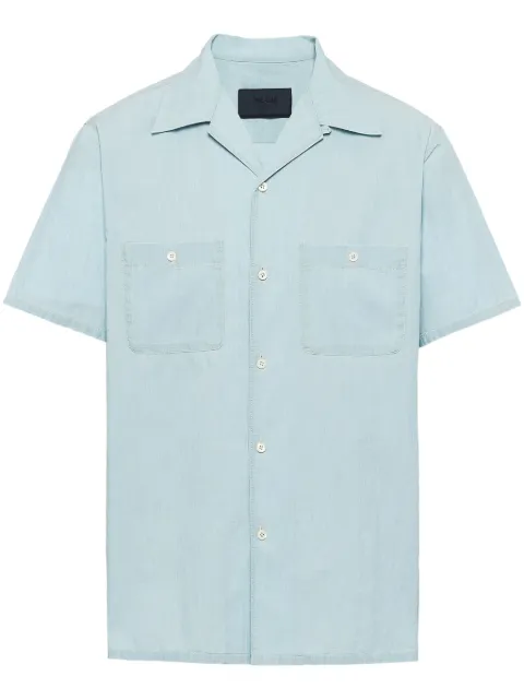 Prada cotton short-sleeve shirt Blue GEC094SOOO14J5