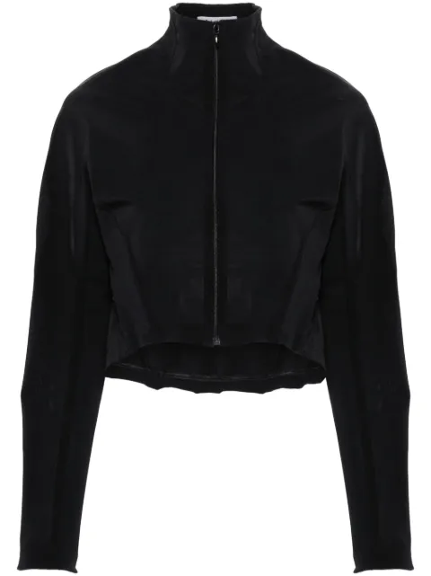 Alaïa panelled mesh cropped jacket Black AA9V03455T579