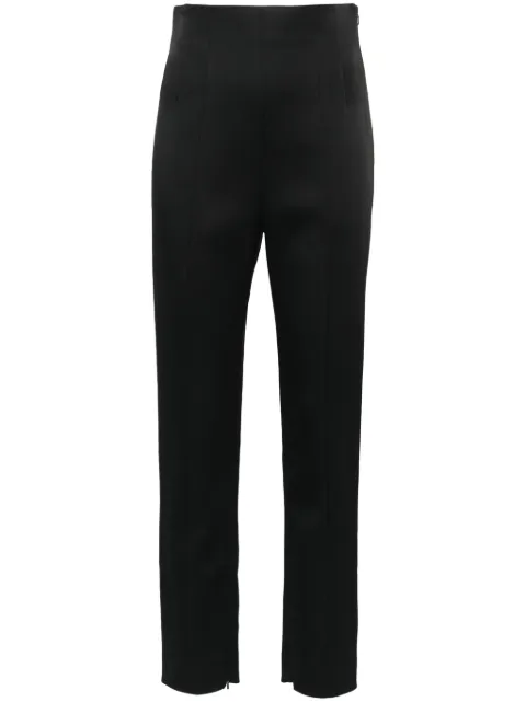 KHAITE slim-fit satin trousers Black 31424070200
