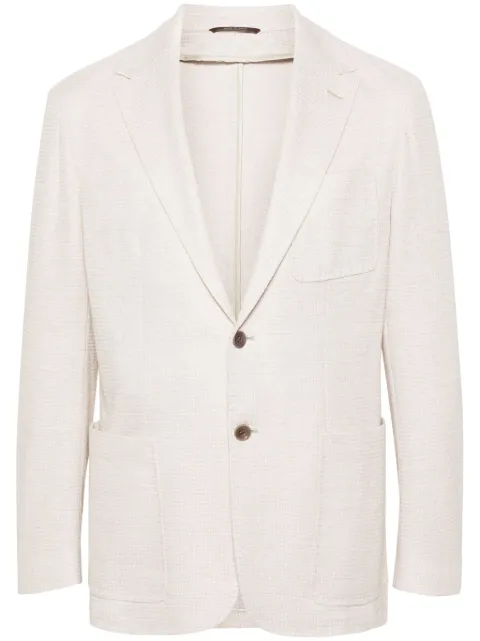 Canali mélange-effect single-breasted blazer Neutrals J0147JJ02975