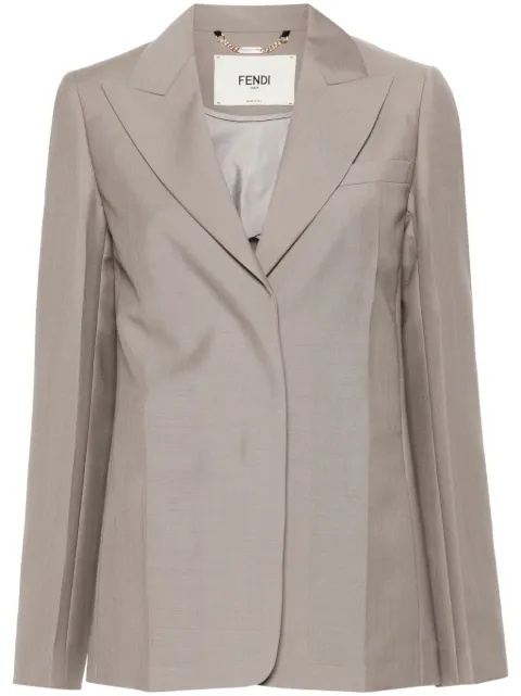FENDI single-breasted blazer Neutrals FJ7492S9A