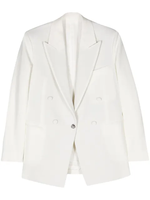 Lanvin rose-button single-breasted blazer White RWJA00035874P24