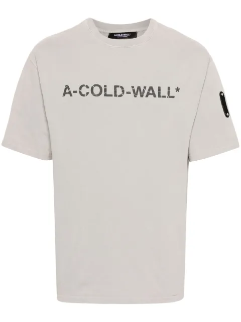 A-COLD-WALL* Overdye logo-print T-shirt Grey ACWMTS186