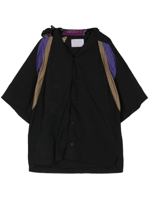 Kolor hood colour-block shirt Black 24SCMB02104BLK