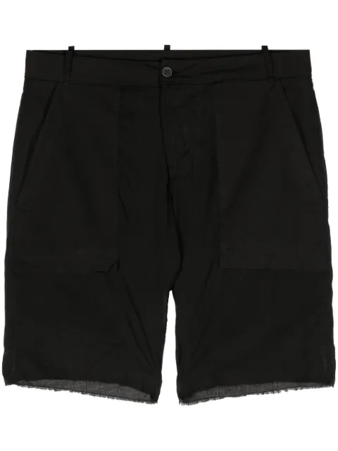 Masnada frayed cotton shorts Black M3266