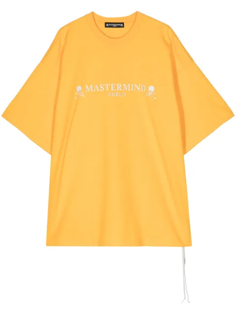 Mastermind World logo-print cotton T-shirt Yellow MW24S12TS082YLW