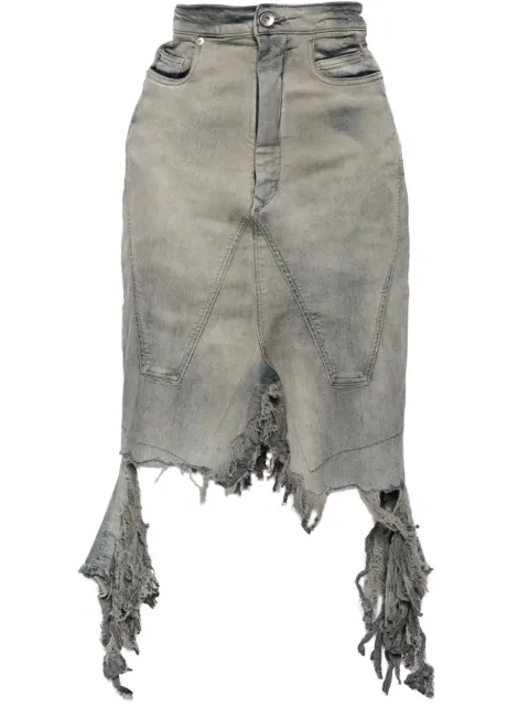 Rick Owens DRKSHDW distressed denim skirt Blue DS01D1340SKYFR