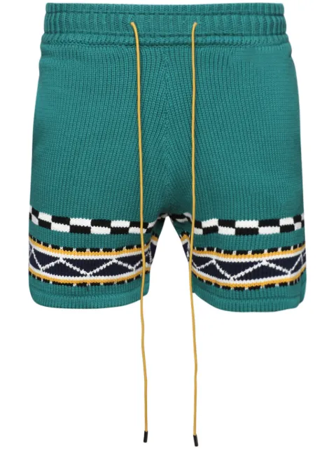 RHUDE Bateau intarsia-knit shorts Green RHPS24SH11504147