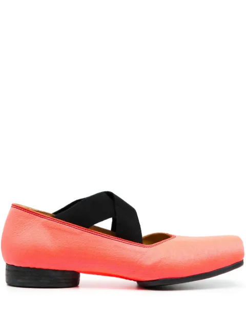 Uma Wang square-toe leather ballerina shoes Pink US9091