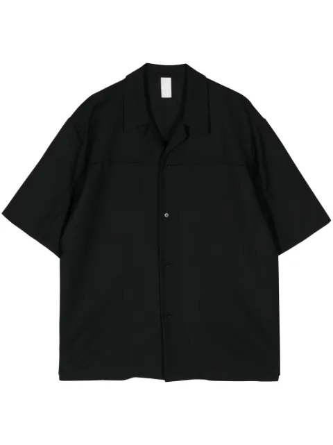 Attachment short-sleeve wool shirt Black VS41311