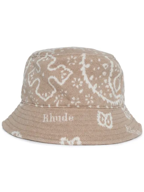 RHUDE intarsia-knit bucket hat Neutrals RHPS24HA04973517