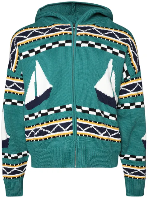 RHUDE Bateau zip-up hoodie Blue RHPS24SW03504147