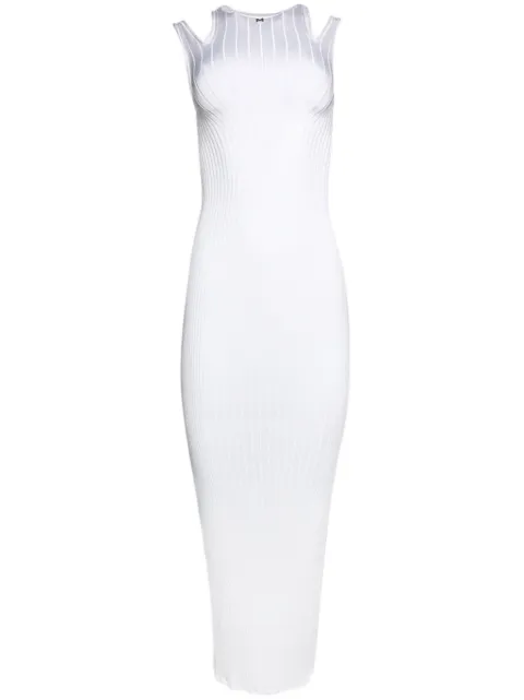 Mugler plaque detail maxi knitted dress White 24P2RO15601111