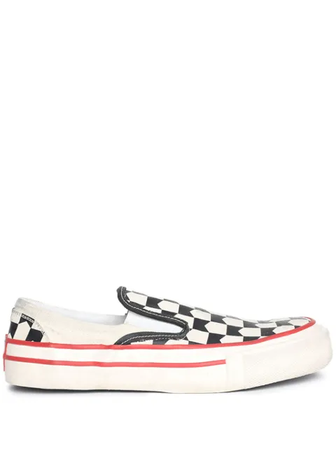 RHUDE checked slip-on sneakers White RHPS24FO02620156