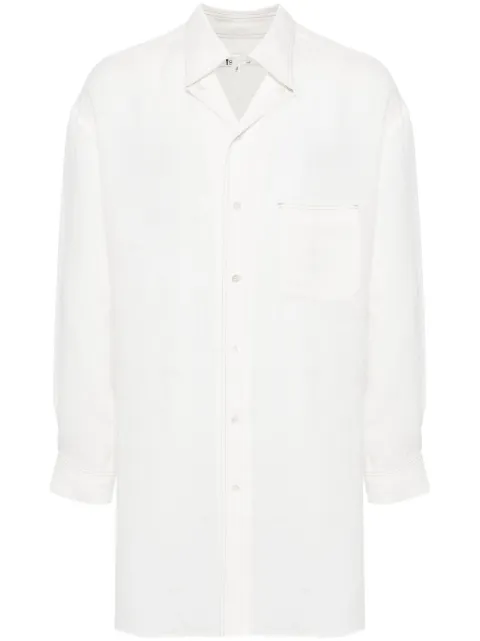 Yohji Yamamoto contrast-stitching linen shirt White MSB01306