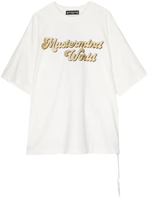 Mastermind World Glitter Skull cotton T-shirt White MW24S12TS135WHT