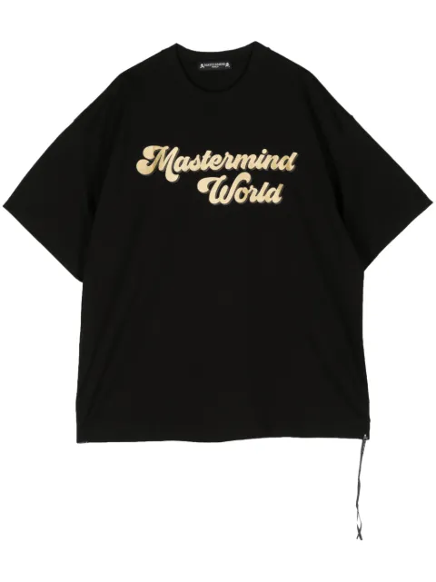 Mastermind World Glitter Skull cotton T-shirt Black MW24S12TS135BLK