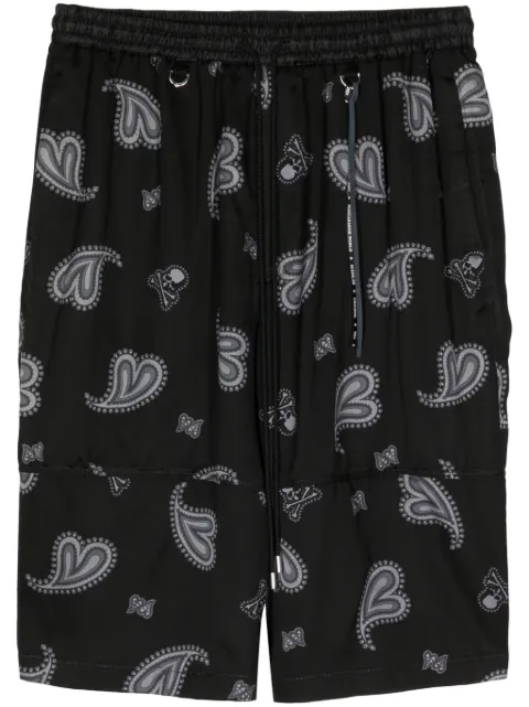 Mastermind World paisley-print bermuda shorts Black MW24S12PA029