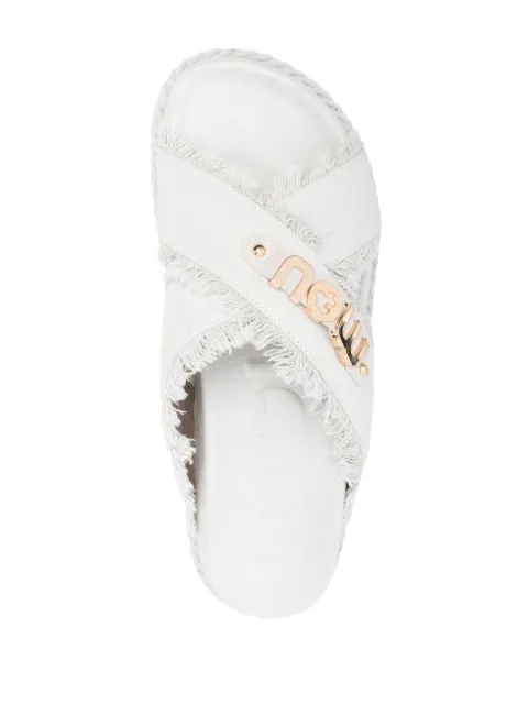Mou logo-lettering slides White SW451005KRWBEI