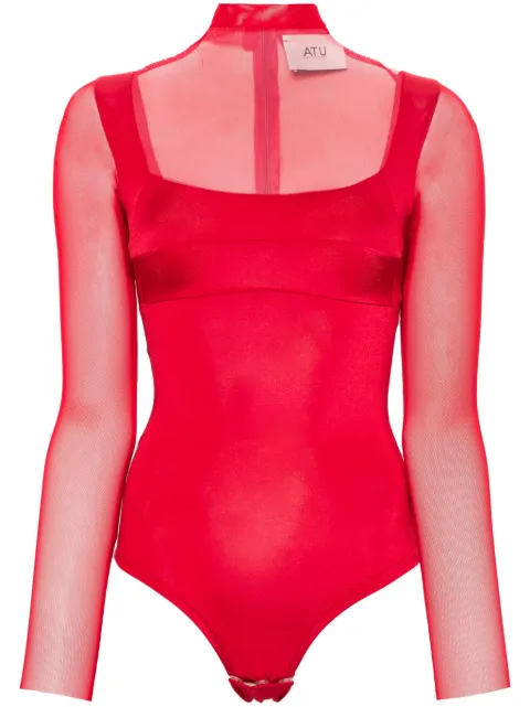 Atu Body Couture semi-sheer bodysuit Red AT23235