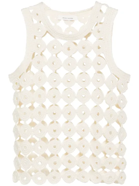Wales Bonner Stanza cotton vest Neutrals WS24KN37CO18