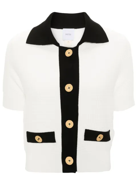 Patou 3D-knit cropped cardigan White KN1708070