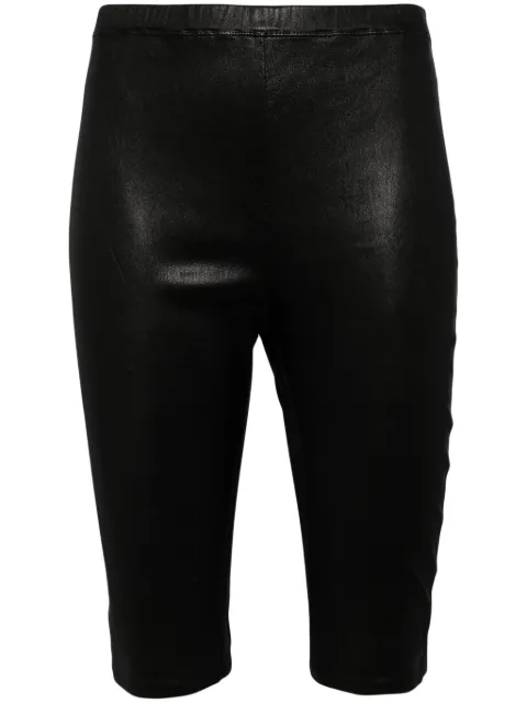 Loewe Pre-Owned Anagram-debossed leather shorts Black DPTC7742