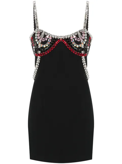 Nuè crystal-embellished mini dress Black 2401DR00101