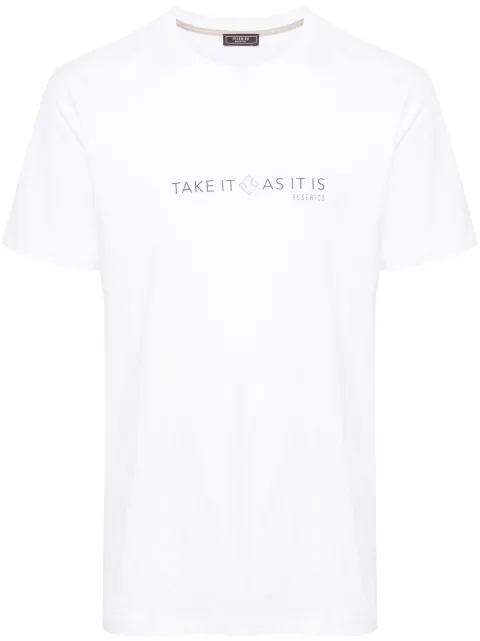 Peserico text-print cotton T-shirt White R55000J0Q902358