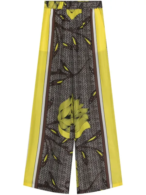 P.A.R.O.S.H. floral-print silk trousers Brown SUPERD232286