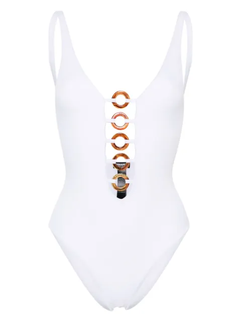 DSQUARED2 Rings logo-engraved swimsuit White D6BG04840ISA01