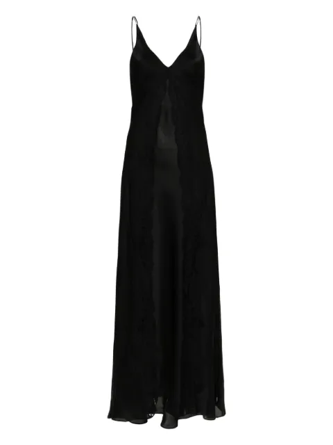Carine Gilson lace-detail silk nightdress Black AG0239MPS24BLKBLK