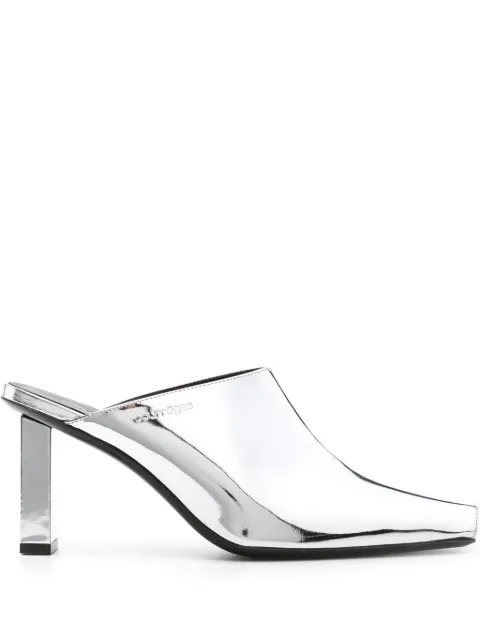 Courrèges Sleek 70mm mirrored mules Silver 124SCS098CR0050