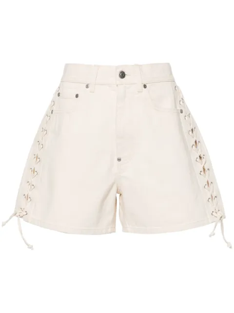 Stella McCartney lace-up cotton shorts Neutrals 6D02823SPH73
