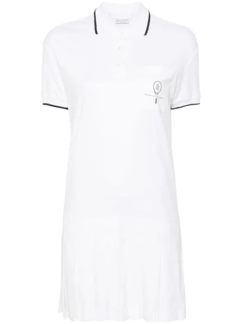 Brunello Cucinelli stripe-tipping cotton minidress White ML824AEN41C159