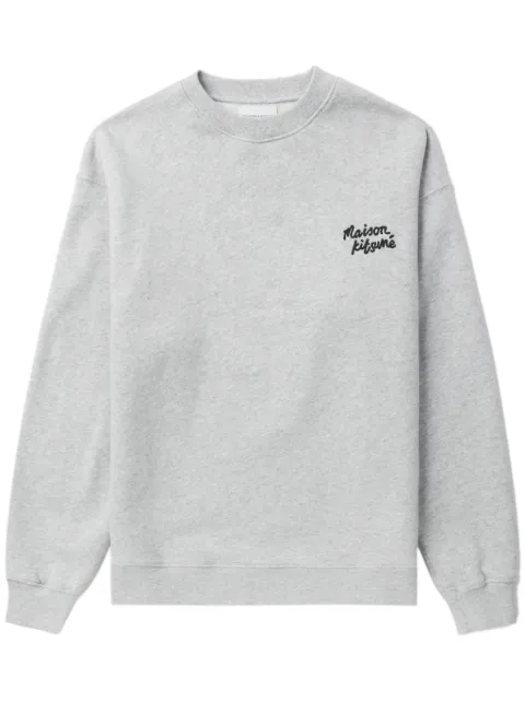 Maison Kitsuné logo-embroidered cotton sweatshirt Grey MW00314KM0307